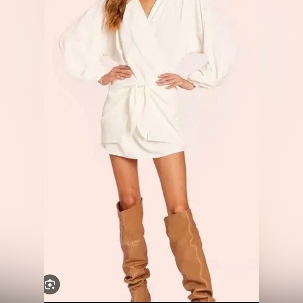 Amanda Uprichard White Long Sleeve Dress